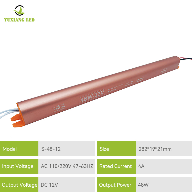 พาวเวอร์ซัพพลาย LED บางเฉียบสีทองขนาด 12v4a