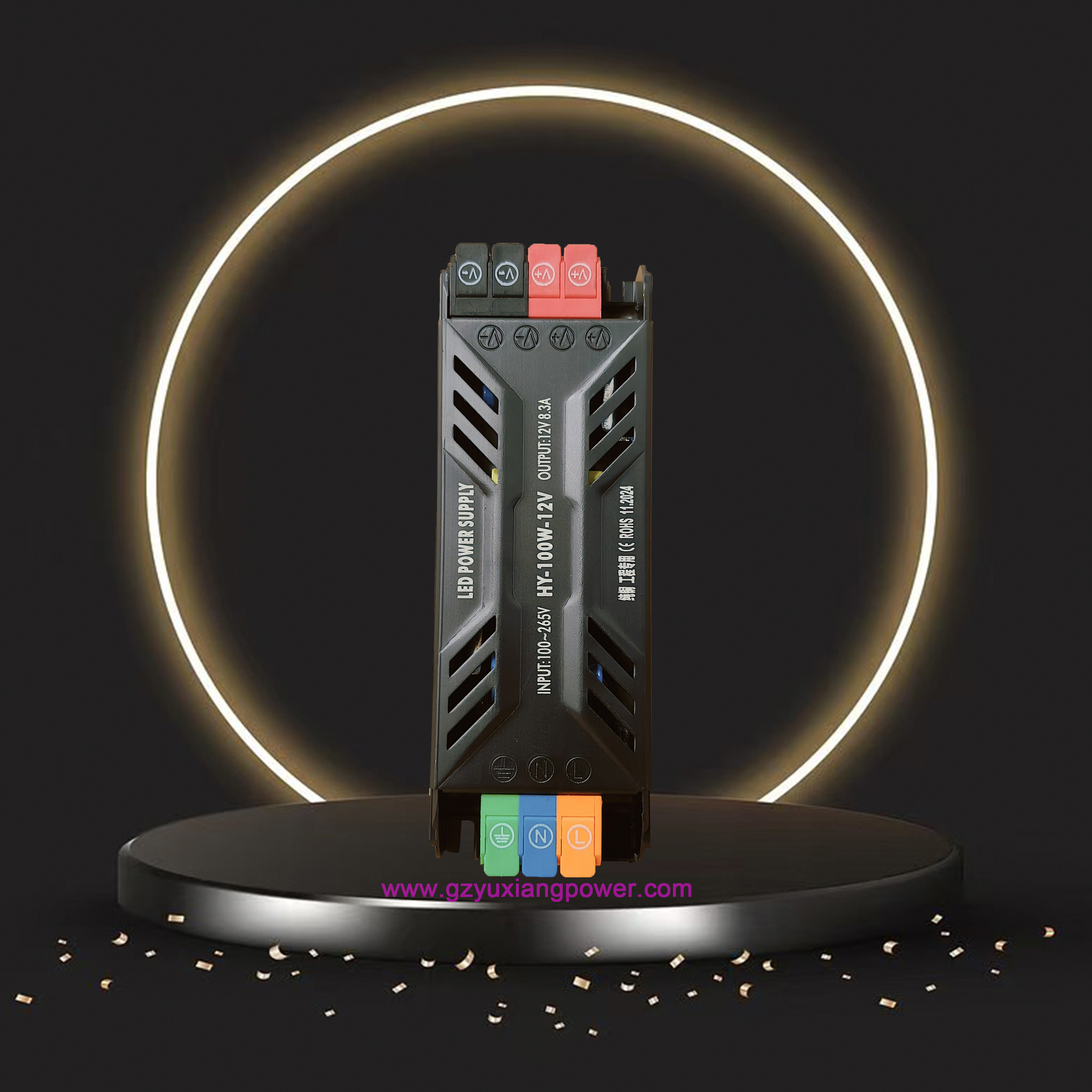 12V/24V LED โฆษณาตัวอักษรเรืองแสงแหล่งจ่ายไฟสลับแบบบาง