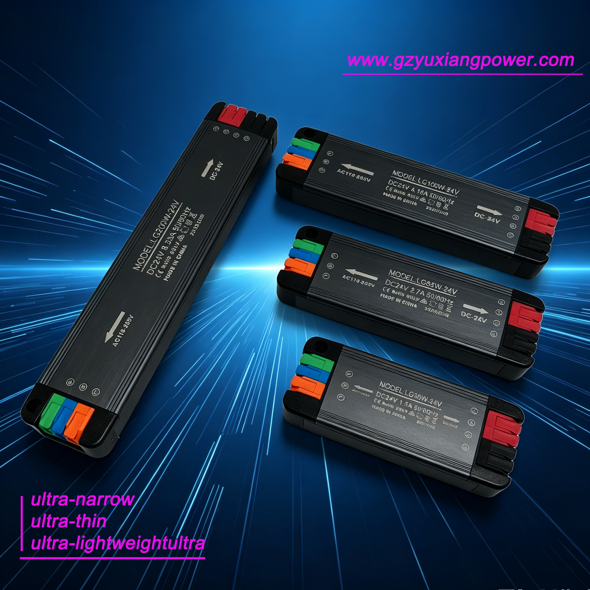 แหล่งจ่ายไฟ DC ขนาดเล็กพิเศษ LED แรงดันไฟฟ้ากว้าง 24V