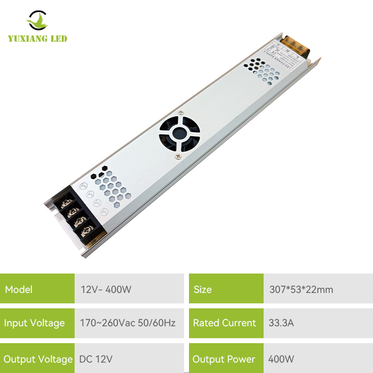 DC 12v 400w พาวเวอร์ซัพพลาย LED บางเฉียบ
