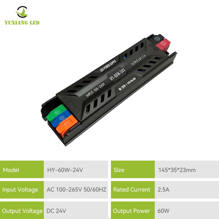 DC 24V 100W แหล่งจ่ายไฟ LED แบบกึ่งกระถางบางเฉียบ