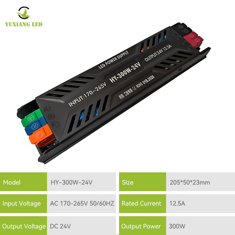 DC 24V 400W แหล่งจ่ายไฟ LED แบบกึ่งกระถางบางเฉียบ