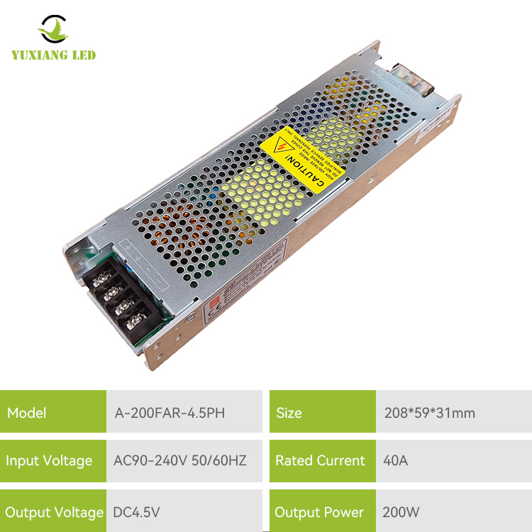 พาวเวอร์ซัพพลายจอแสดงผล LED บางเฉียบ A-200FAR-4.5PH